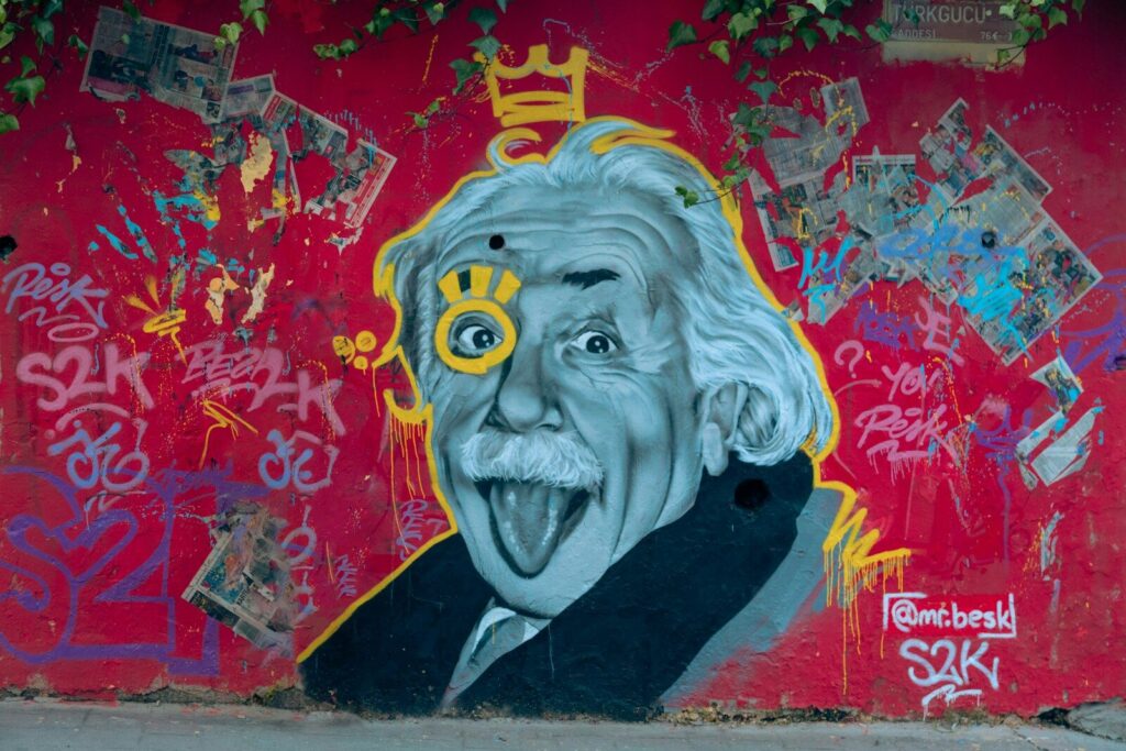 a painting of a man with a surprised look on his face